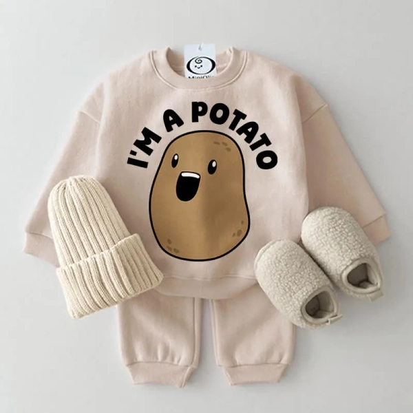 IM A POTATO Baby 2-Piece Beige Set
