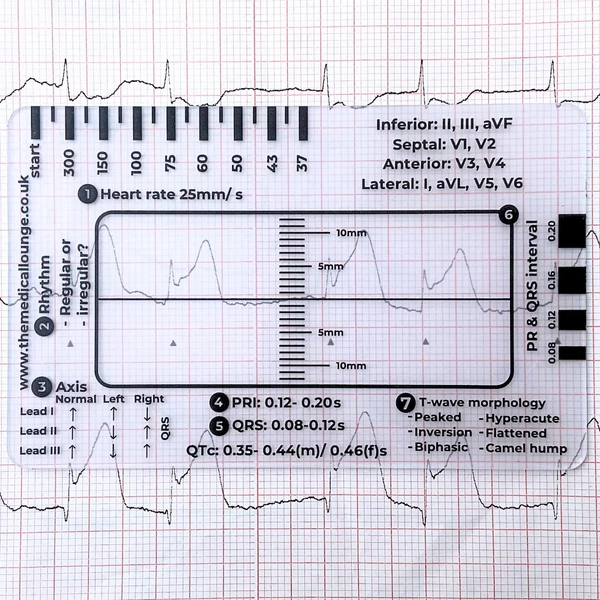 ECG 7 Step Ruler for ECG/ EKG Interpretation - Etsy