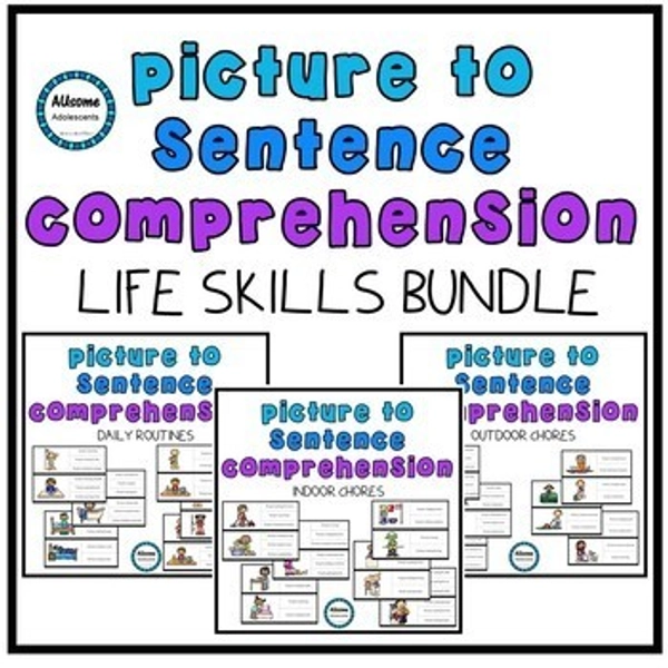 Picture to Sentence Reading Comprehension LIFE SKILLS BUNDLE
