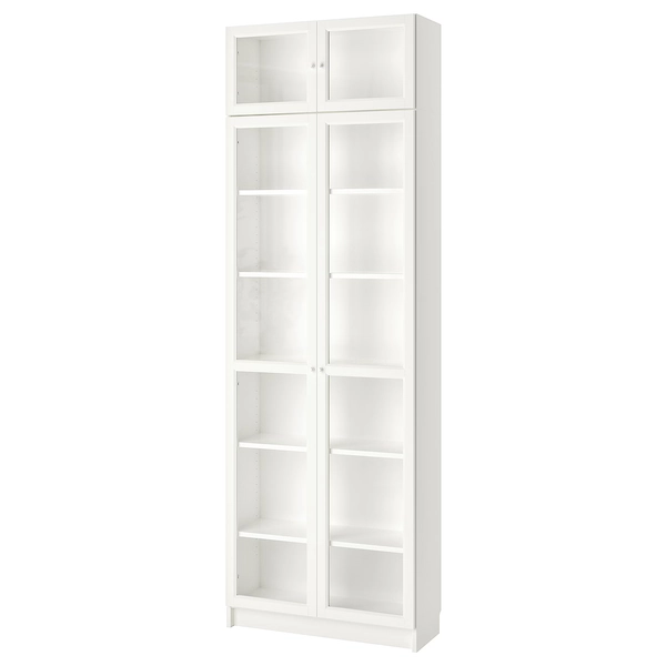 BILLY / OXBERG Bookcase - white 31 1/2x11 3/4x93 1/4 "