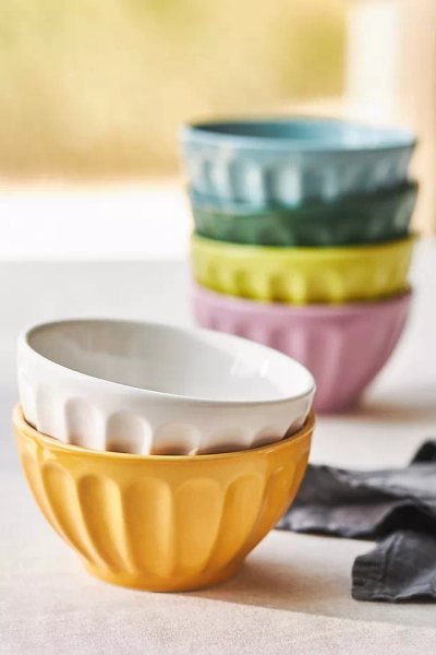 The Latte Stoneware Cereal Bowls, Assorted Set of 6: Amelie Edition