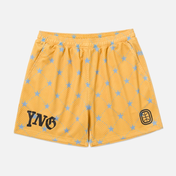Kids YNG Dreamerz Star Mesh Shorts | S / Yellow