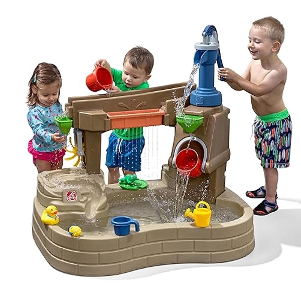 Step2 Pump & Splash Discovery Pond Water Table, Kids Playset, Summer Toys, Toddlers 2+ Years - Brown