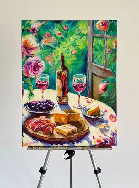 Wine with a Platter by the Garden by Jhoanna Monte