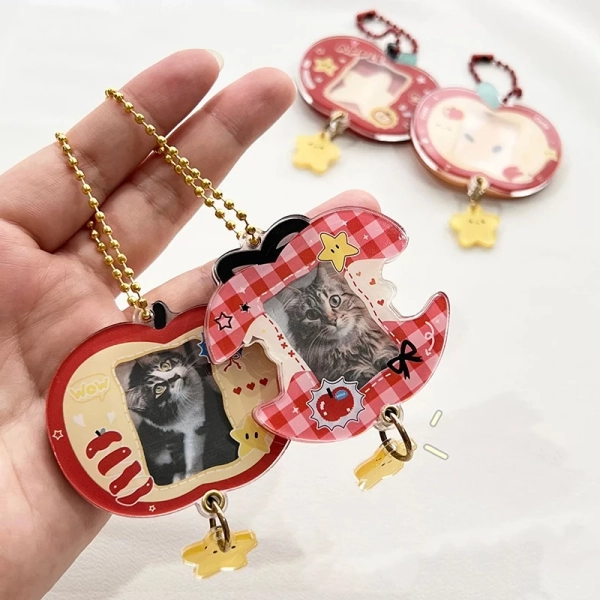 Photo Frame Photocard Holder  Acrylic Picture Frames Apple Photocard Frame Display Kpop Photo Albums Cards Keychian for Bags - AliExpress 15