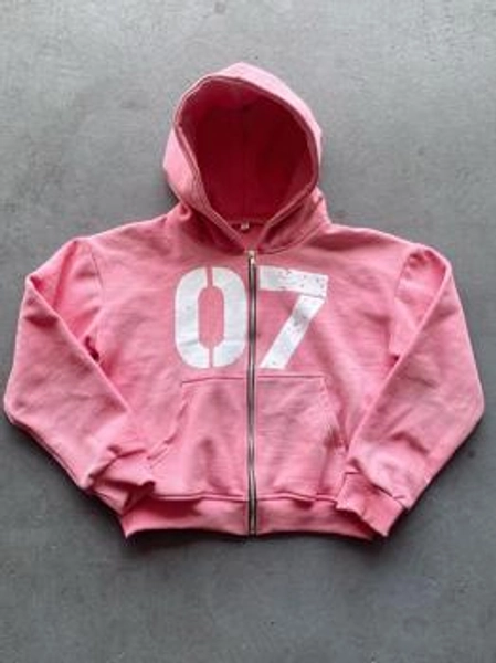 Lettering Oversized Long Sleeve Hoodie