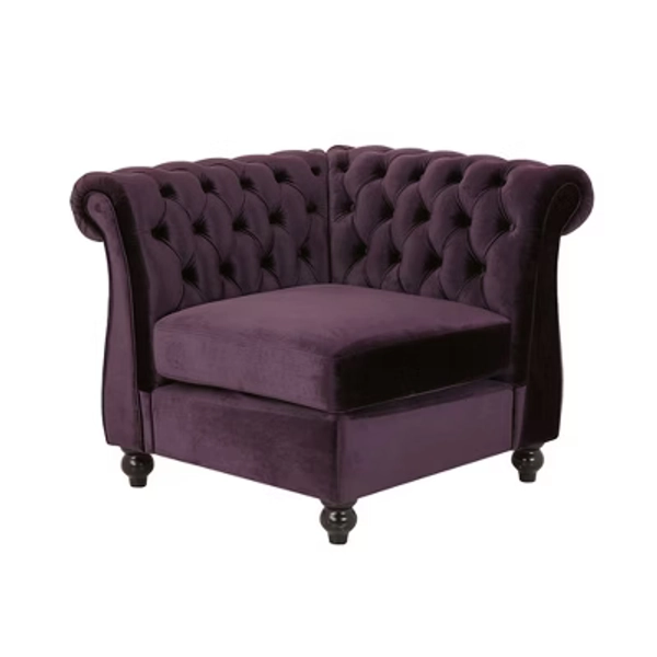 Modern Corner Sofa Chair, Comfy Velvet Upholstered Corner Couch, Sectional Sofa Couch Accent Chair, Corner Seat Module