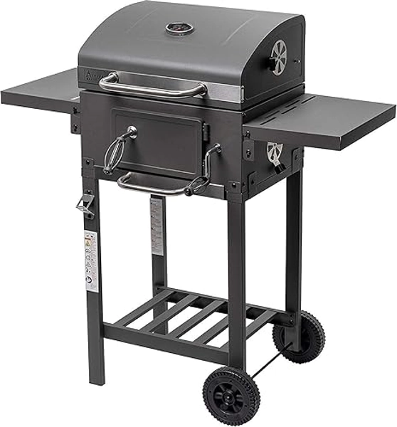 ACTIVA Holzkohlegrill Angular Smart I Holzkohlegrill mit Deckel, verstellbarer Kohlewanne & Thermometer I Grillwagen für ein gelungenes Barbecue