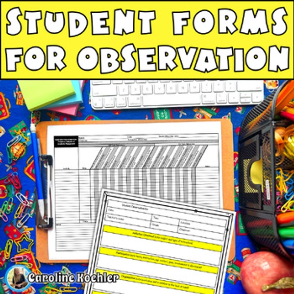 Student Observation Form Template Behavior Documentation Tracking Sheet SPED