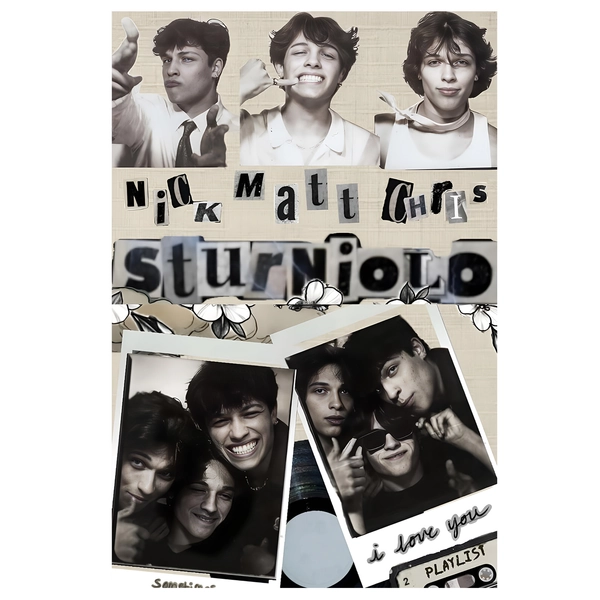 Room Decor 1pc Sturniolo Triplets Canvas Art Print, Frameless 12x18inch Pop Music Poster, Modern Bedroom Wall Decor, Pub Decoration, Unique Gift Idea
