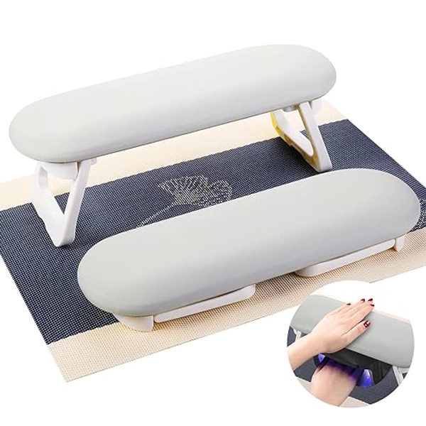 SAVILAND Arm Rest for Nails Tech : Foldable Soft Leather Nail Arm Rest Non-slip Mat Nail Supplies Nail Tech Must Have Nail Table for Nail Tech Practice Hand Rest for Acrylic Nails Salon Professional Use Christmas Gift