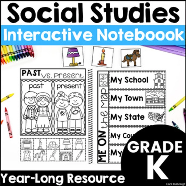 Kindergarten Social Studies Worksheets Curriculum Yearlong Interactive Notebook
