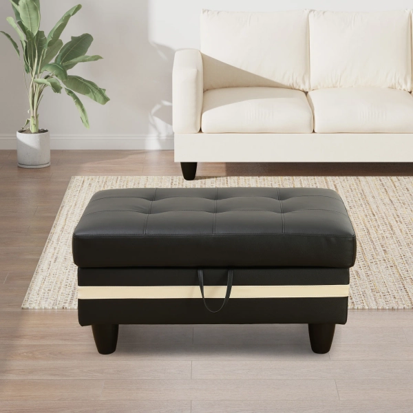 Ebern Designs Rodanthi PU Leather Upholstered Storage Ottoman "& Reviews" | Wayfair