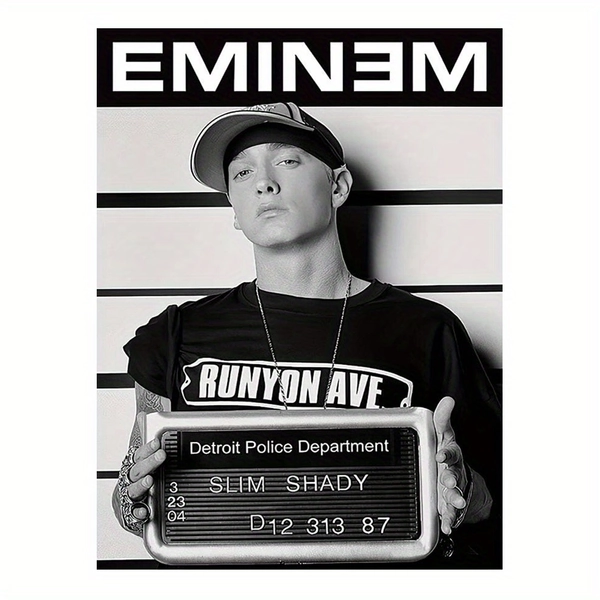 With No Frame Music Personality Poster (Mugshot) Canvas Wall Art Artwork Ready To Hang, Living Room, Bedroom, Bathroom, Home Kitchen, Cafe,bar, Office Walls Decorated With Art 12x16inch