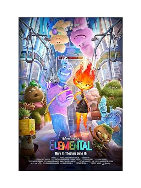 XIHOO Elemental Poster 2023 Movie Posters Prints Bedroom Decor Silk Canvas for Wall Art Print Gift Home Decor Unframe Poster 11x17inch 28x43cm