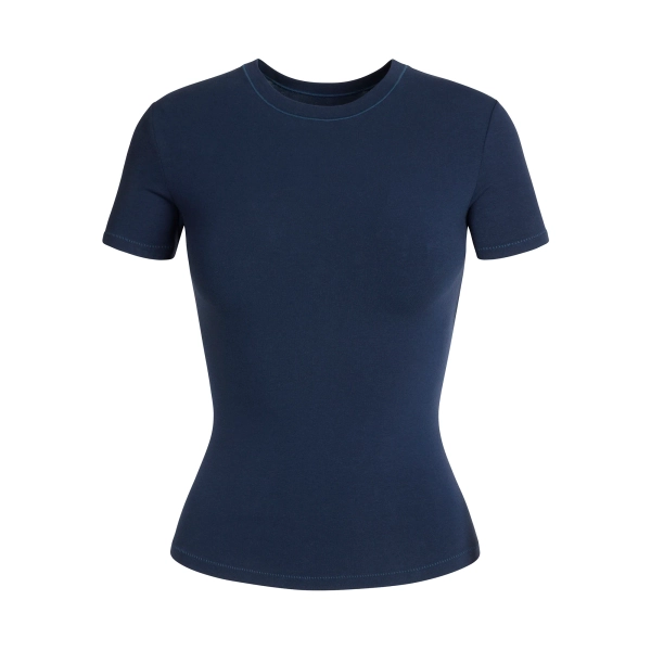 COTTON JERSEY T-SHIRT | NAVY | XXS