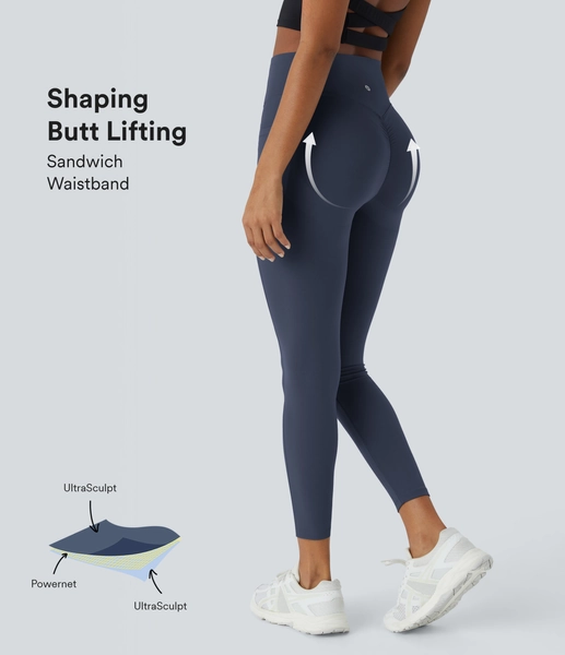 SoCinched High Waisted Scrunch Butt Lifting Tummy Control Side Pocket Shaping Training UltraSculpt Leggings