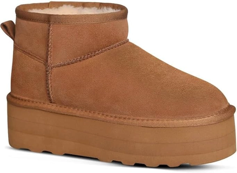 Any brand - brown platform ugg style ankle boots