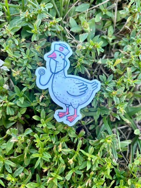 Goose Nurse Waterproof, Vinyl Holographic Sticker, Health Care Humor - Etsy