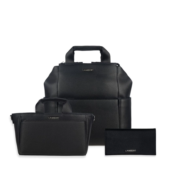 Ensemble parents - Sac à couches + Console de pousette + Protège carnet noir | Default Title