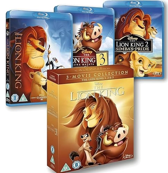 The Lion King Complete 3-Movie Collection Box Set (1-3) [Blu-Ray, Region Free]