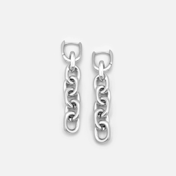 ANCHOR CHAIN LINK EARRING | PAIR / SILVER