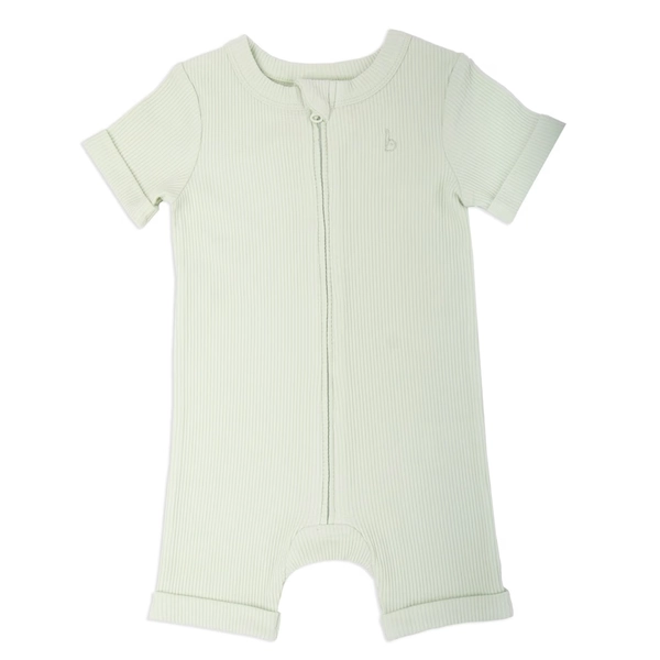 Bilbi Onesie Short Sleeve Ribbed Organics Seafoam