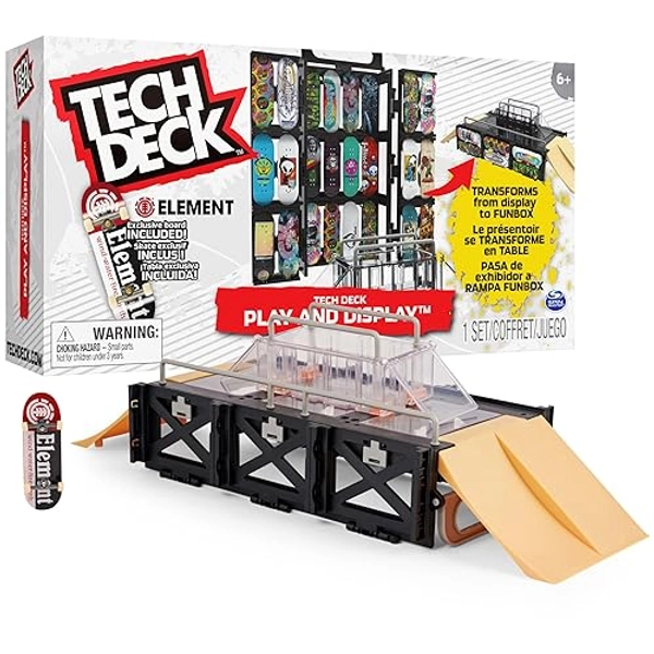 Tech Deck, Play and Display Transforming Ramp Set and Carrying Case with Exclusive Fingerboard, Kids Toy for Ages 6 and up - Play N Display Sk8shop