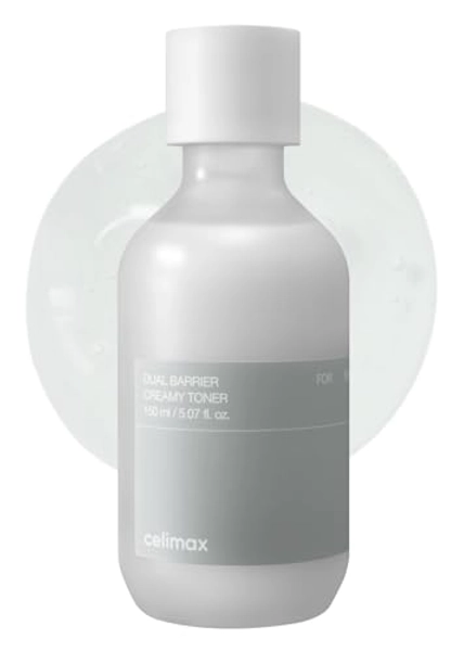celimax Dual Barrier Creamy Toner | with Ceramides, Oil & Alcohol Free, Facial Astringent, Hydrating, Calming, Soothing, Non Irritating, Dry Sensitive Oily Combination Skin, Korean Skincare, 150ml