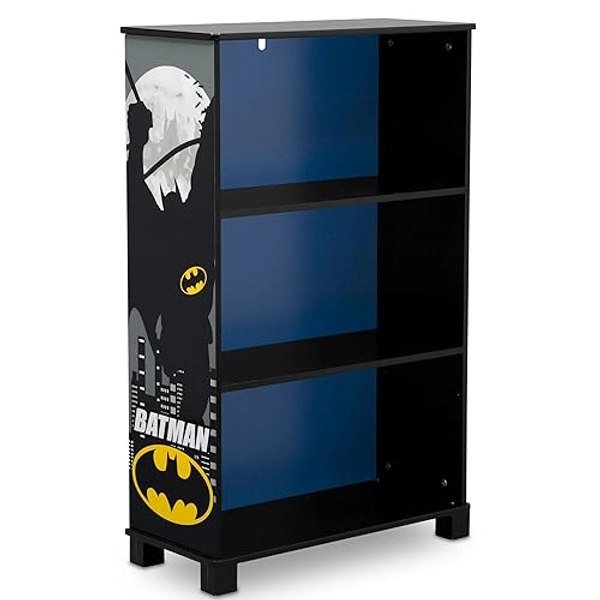 Delta Children Deluxe 3-Shelf Bookcase - Ideal for Books, Homeschooling & More, DC Comics Batman - Greenguard Gold Certified, Decor