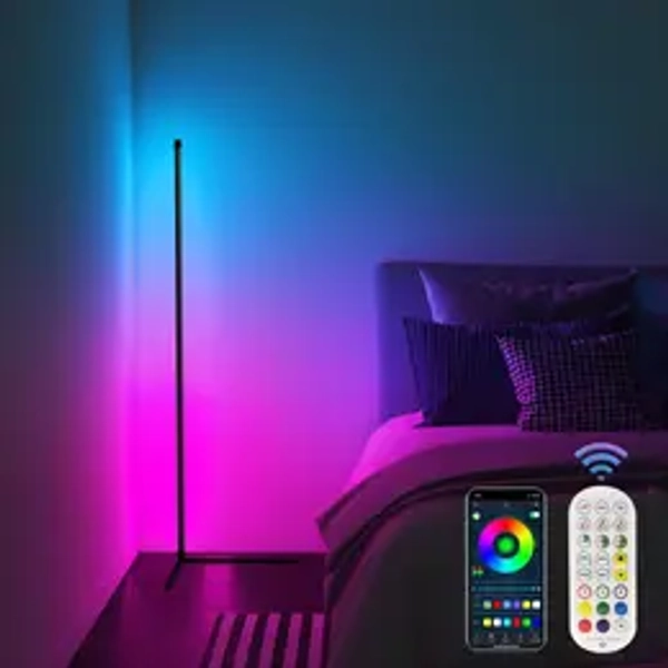 USB Powered Room Decor LED Floor Lamp, RGB Color Changing LED Light with APP & Remote Control, Room Lights, BT Music Sync Light for Bedroom, Kitchen, Night Lights for Adults, Lights for Bedroom, Chill Room Furniture for Barracks Room Transformation
