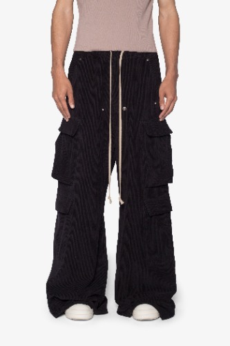 Corduroy Rave Double Cargo Pants - Black | Black / XXL