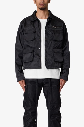 Snap Cargo Work Jacket - Black | Black / M