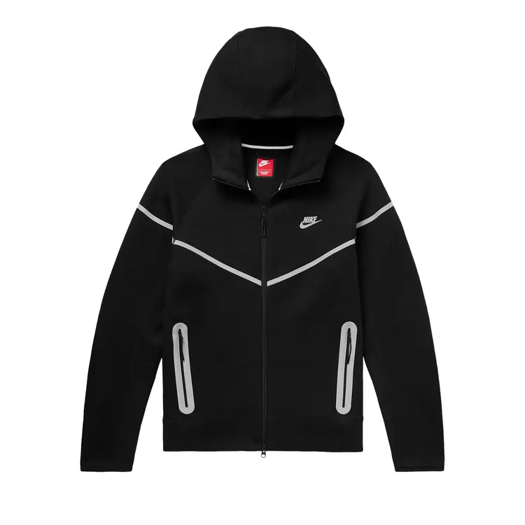 Buy Nike Tech Fleece Full-Zip Windrunner 'Black/Bemis Silver' - FZ0754 010 BLAC | GOAT