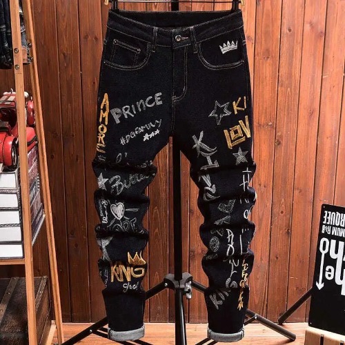 Men's Embroidery Pants | Black / M