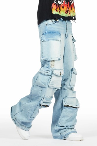 Mahesh Blue Baggy Cargo Jean | 34 / Blue