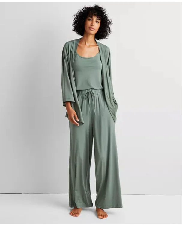 Women's 3-Piece. Fluid-Knit Pajama Set, Created for Macy's