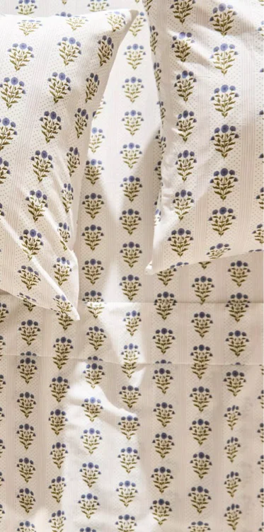 Organic Cotton Percale Printed Sheet Set
