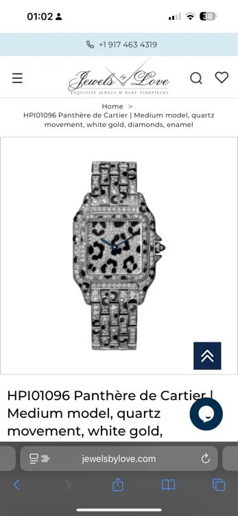 HPI01096 Panthère de Cartier | Medium model, quartz movement, white gold, diamonds, enamel