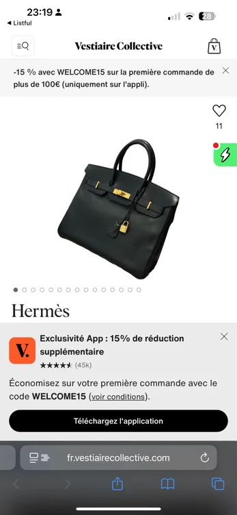 Sac à main en cuir Birkin 35
