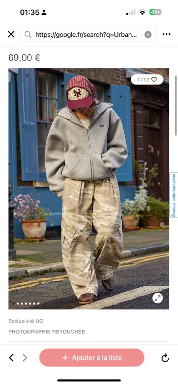 Pantalon taille basse Bengaline UO