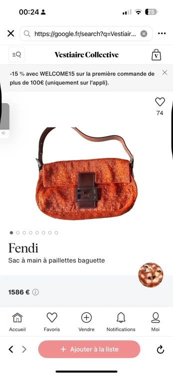 Sac à main à paillettes Baguette