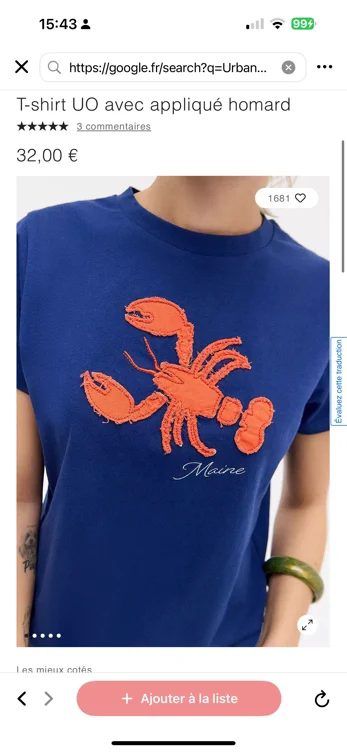 T-shirt UO avec appliqué homard