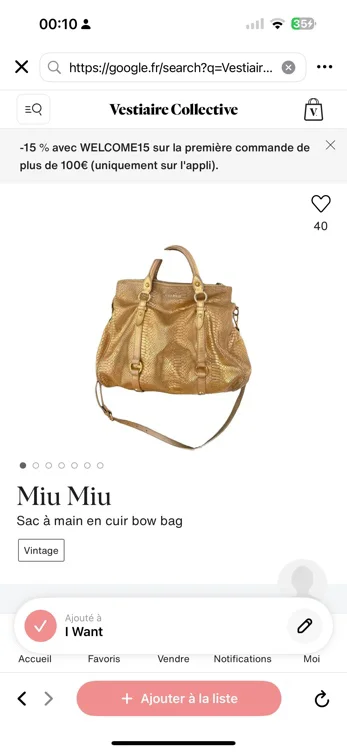 Sac à main en cuir Bow bag
