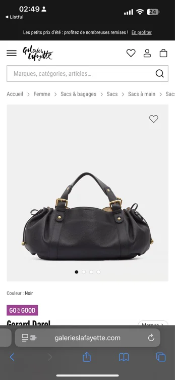 Sac bowling 24H D Light cuir Noir - Gerard Darel | Galeries Lafayette