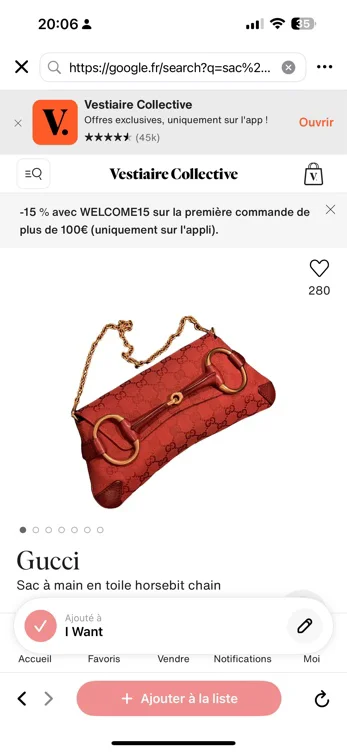 Sac à main en toile Horsebit Chain