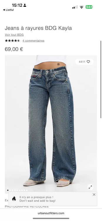 Jeans à rayures BDG Kayla