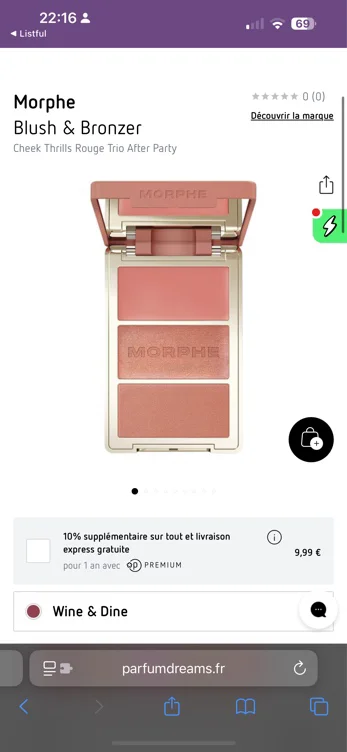 Morphe Blush & Bronzer Cheek Thrills Rouge Trio After Party Wine & Dine / 1 Stk.