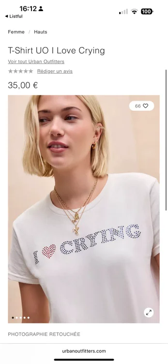 T-Shirt UO I Love Crying
