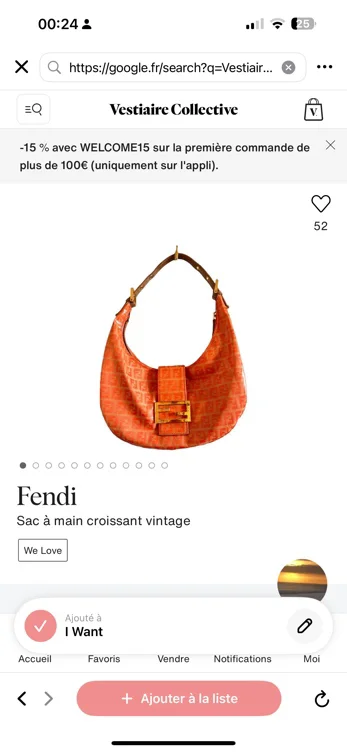 Sac à main Croissant Vintage